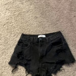 black, distressed, Hollister shorts